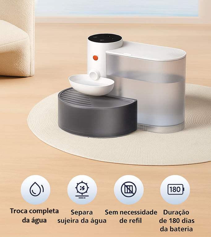Bebedouro Pet Automático Inteligente 3L – HydraPet™ | ForPatas