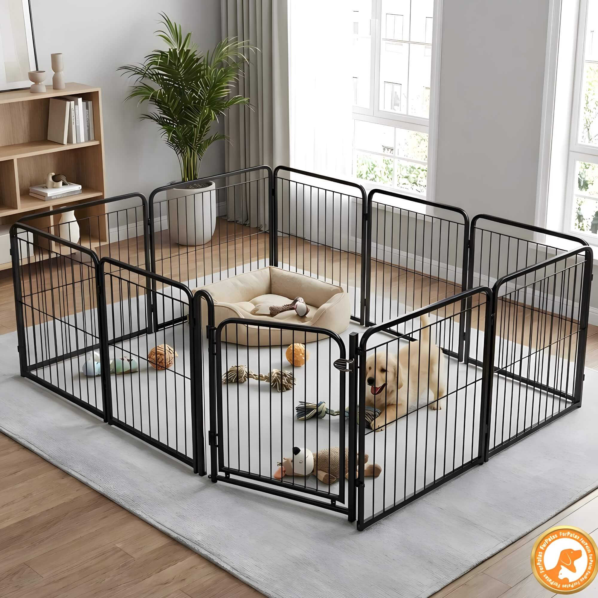 Cercado Pet Dobrável com Portão 82cm em Aço – Duty™ | Segurança Modular para Pets e Crianças - Imagem 8