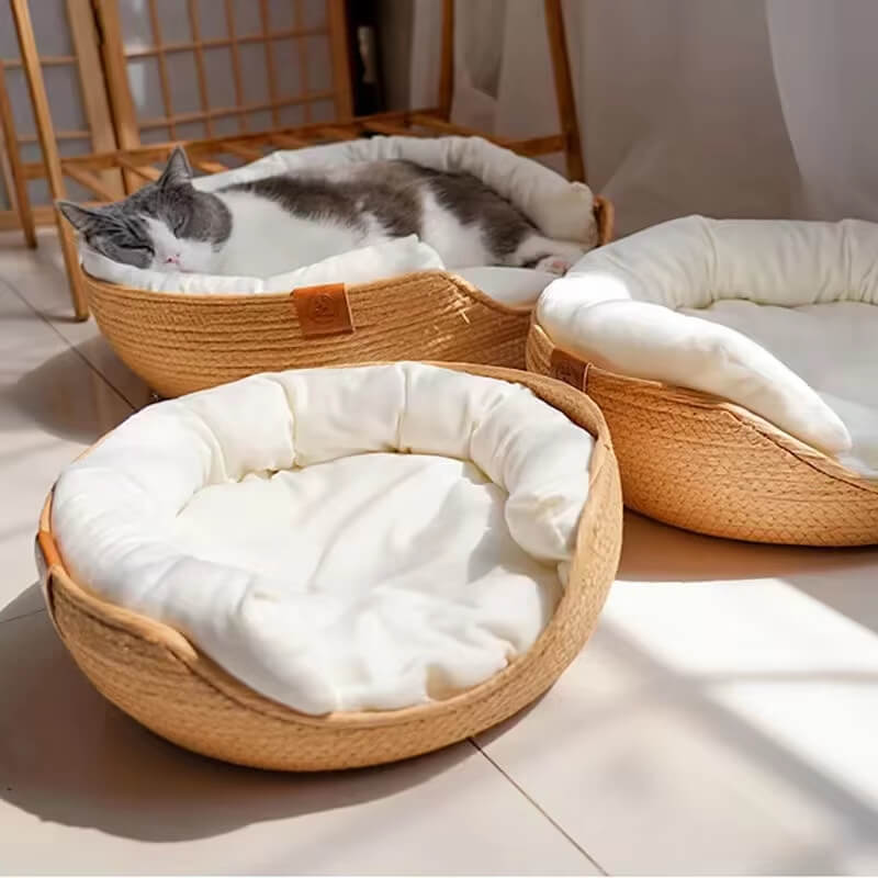Cama de bambu artesanal para pet