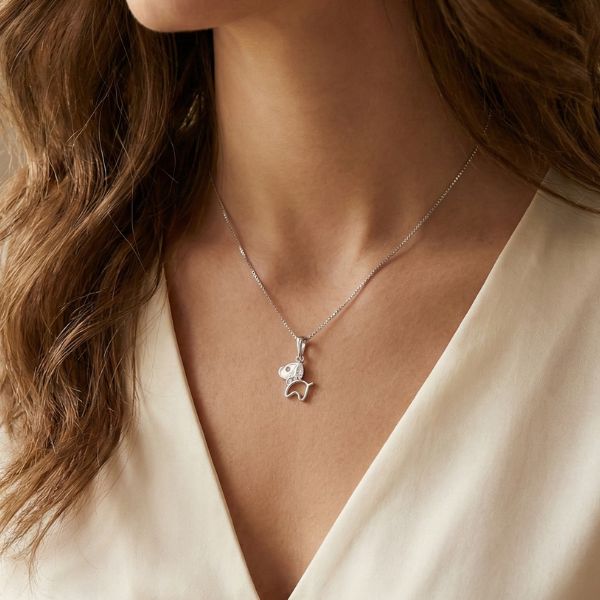 Colar Cachorro com Zircônias em Prata 925 – Lupzy™ | Brilho e Amor Pet