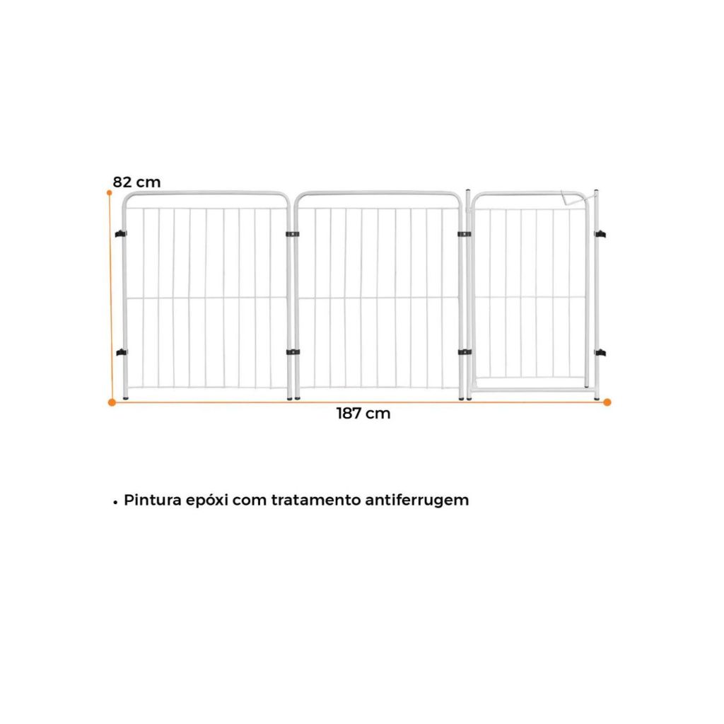Cercado Pet Dobrável com Portão 82cm em Aço – Duty™ | Segurança Modular para Pets e Crianças - Imagem 2