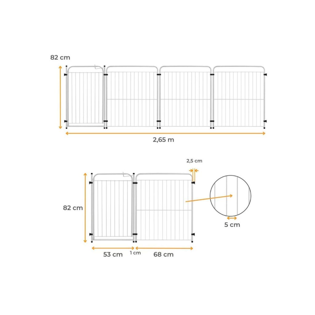 Cercado Pet Dobrável com Portão 82cm em Aço – Duty™ | Segurança Modular para Pets e Crianças - Imagem 3