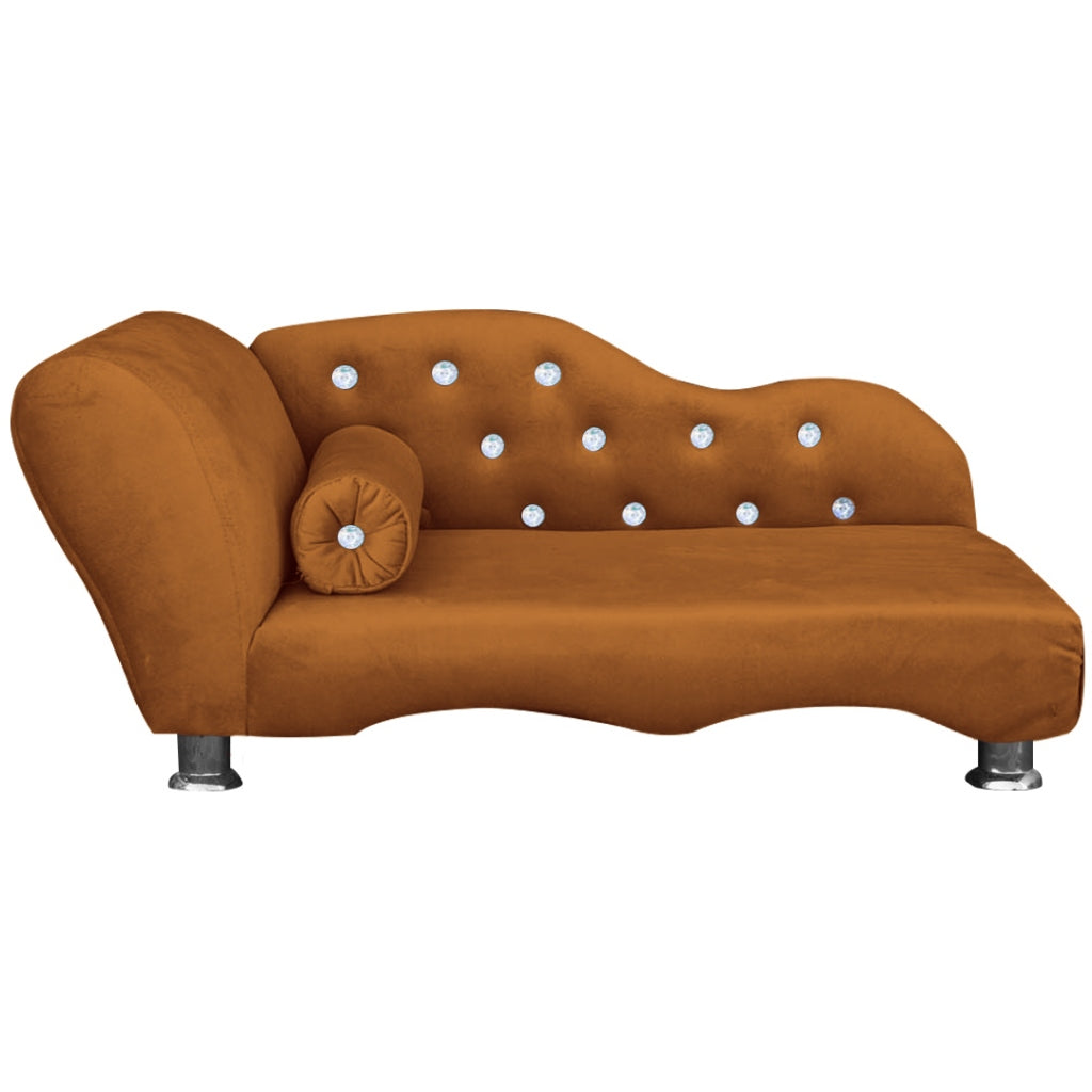 Cama Sofá Recamier em Suede para Cachorro e Gato com Strass Lupzy - Imagem 7