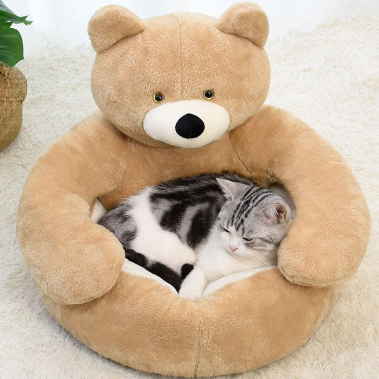 Cama Urso Anti Ansiedade para Cachorro e Gato Macia Lavável - Imagem 5