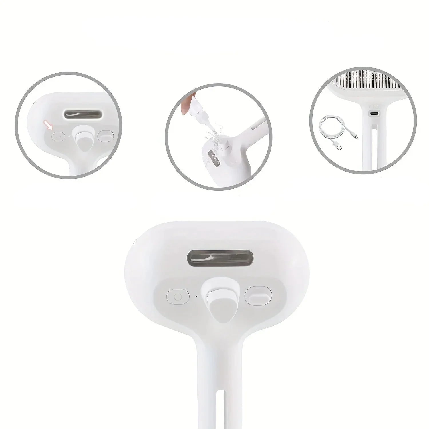 Escova Autolimpante Furly™ – Remove Pelos com Spray e Massagem para Pets - Imagem 5