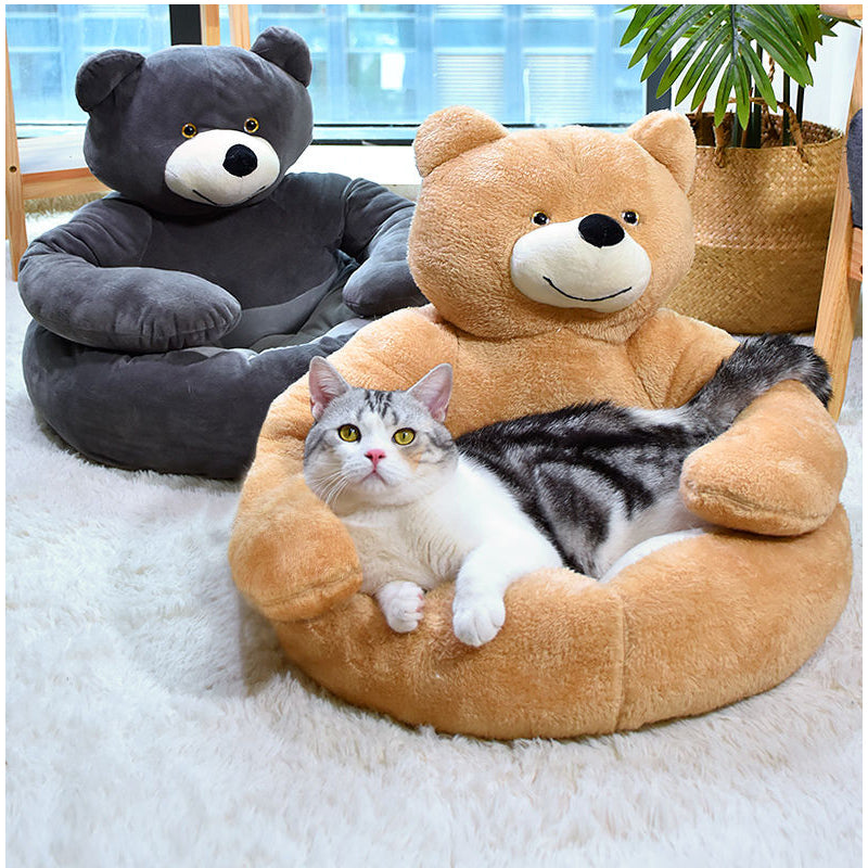 Cama Urso Anti Ansiedade para Cachorro e Gato Macia Lavável