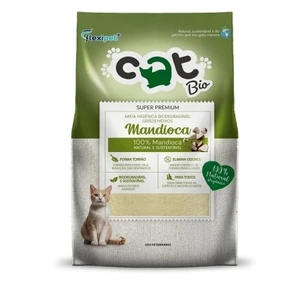 Areia Higiênica Biodegradável para Gatos - Catbio Mandioca 4kg