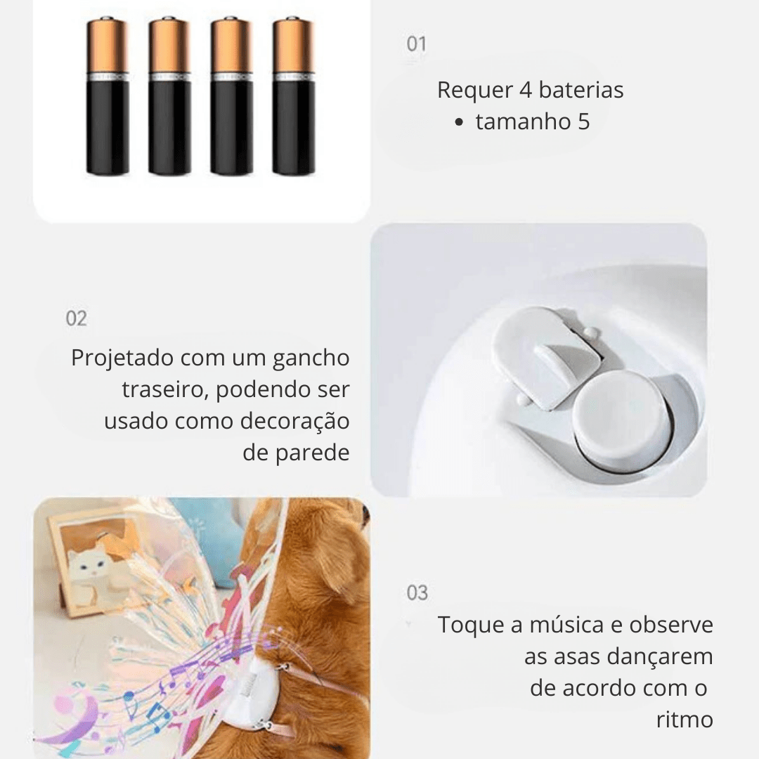 Asas de Borboleta Pet Brilhante - Kinect™ - Imagem 5