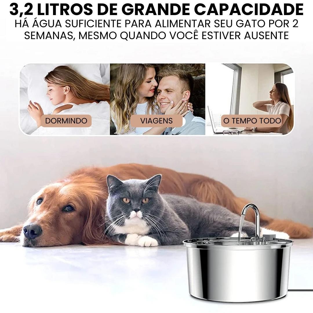 Bebedouro Inoxidável e Fonte com Filtro Tripla Ação 3,2L - Lupzy™ - Imagem 6