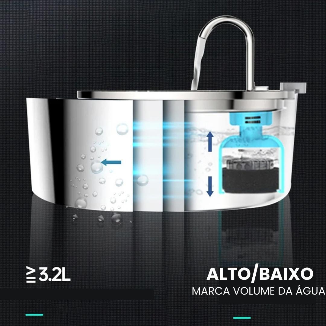 Bebedouro Inoxidável e Fonte com Filtro Tripla Ação 3,2L - Lupzy™ - Imagem 2