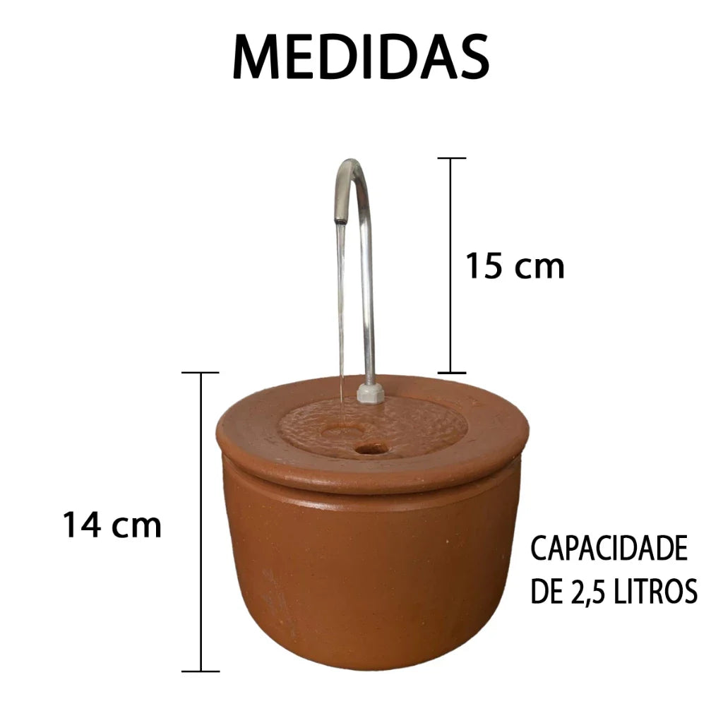 Bebedouro em Cerâmica Sustentável com Filtro de Barro 2,5L para Cachorro e Gato Bivolt HydroClay™ - Imagem 3