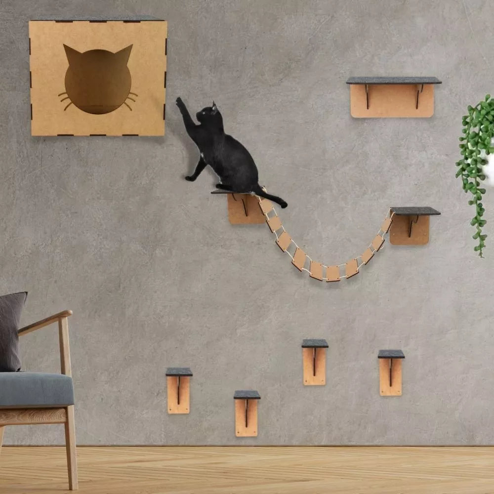 Playground para Gatos Modular de 7 a 15 Peças em MDF – Snouty™ | Diversão, Escalada e Bem-Estar Diário - Imagem 3