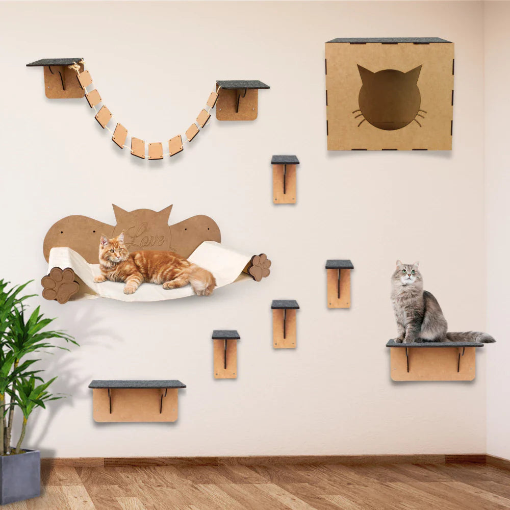 Playground para Gatos Modular de 7 a 15 Peças em MDF – Snouty™ | Diversão, Escalada e Bem-Estar Diário - Imagem 2