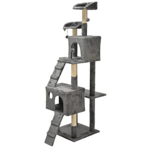 Arranhador Torre Multinível Luxuoso com Casas e Poleiros para Cachorro e Gato 175cm Grupo Melinda™