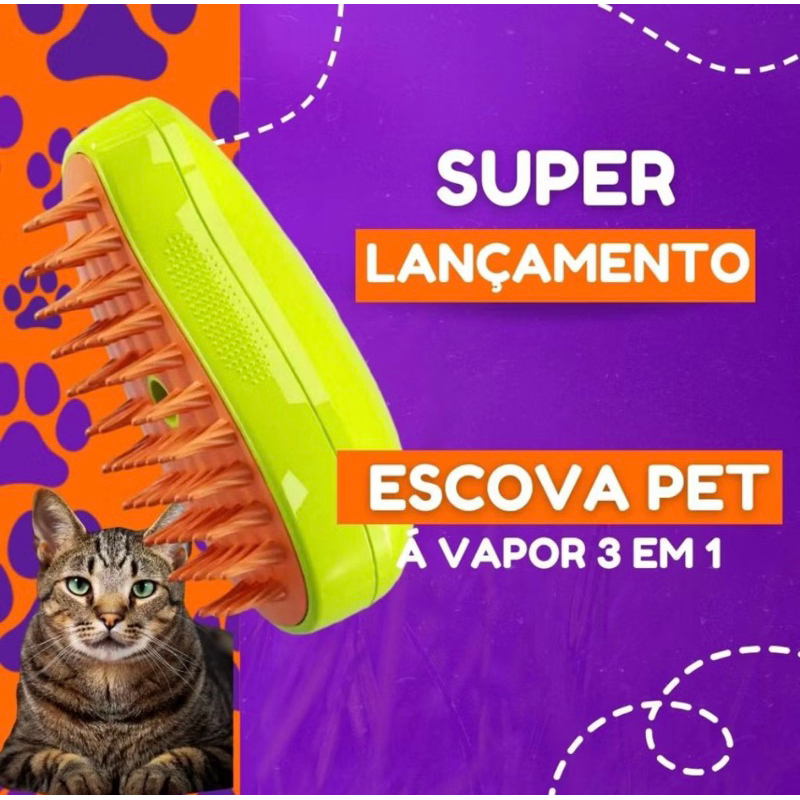 Escova a Vapor Recarregável 3 em 1 para Pets - Imagem 4