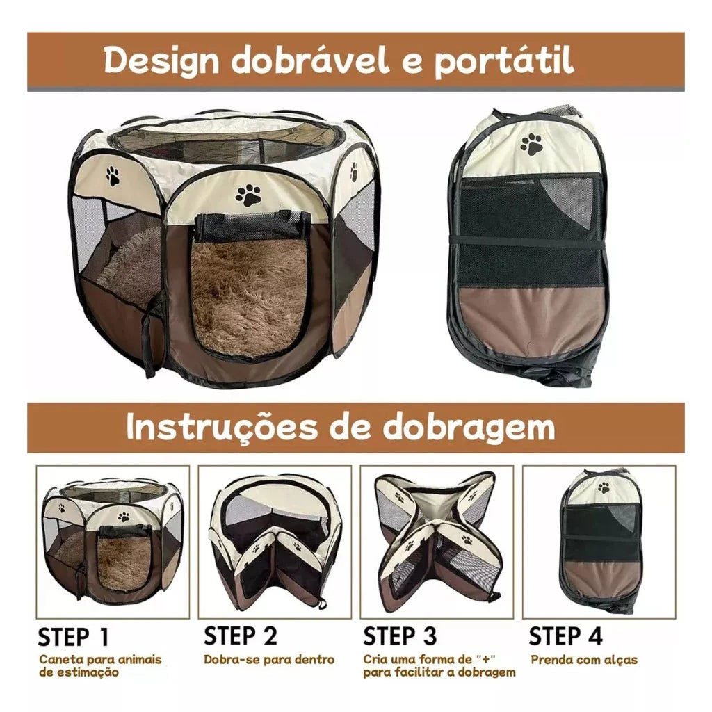 Cercadinho Dobrável e Resistente para Cães e Gatos PetHaven™ - Imagem 3