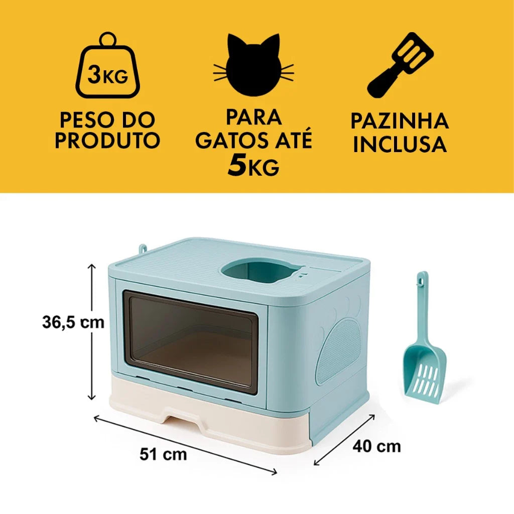 Caixa de Areia Premium Fechada com Entrada Superior e Arranhador – Snouty™ | Mais Limpeza e Zero Odor - Imagem 2