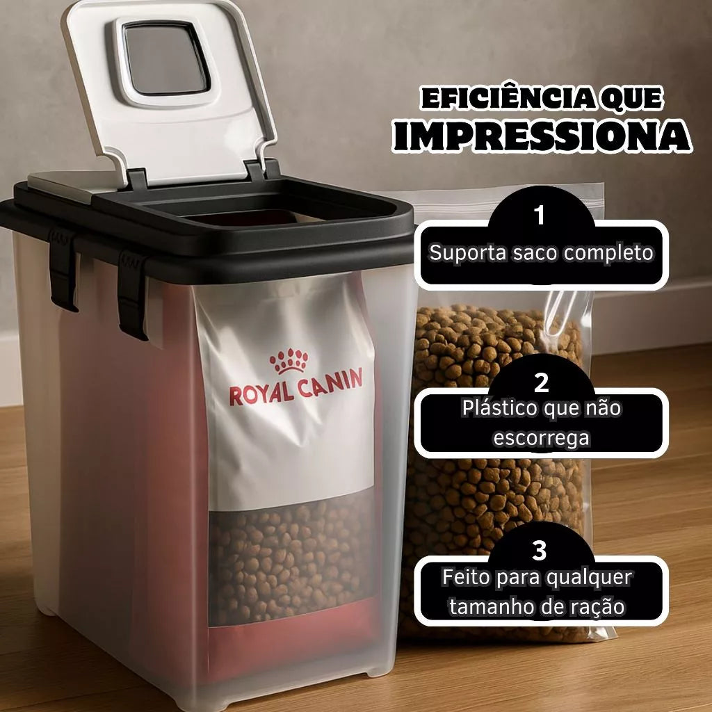 Porta Ração Hermético até 15kg com Vedação Completa e Pá Dosadora – Mecpet™ | Proteção Total e Organização - Imagem 2