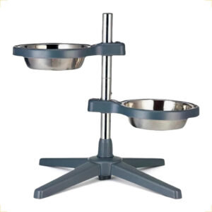 Comedouro Bebedouro Duplo Elevado Ajustável Inox 1L – Lupzy™ | Postura Saudável e Mais Conforto