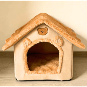 Cama Casinha Toca de Pelúcia Lavável para Cães e Gatos – Snouty™ | Aconchego e Proteção em Cada Descanso