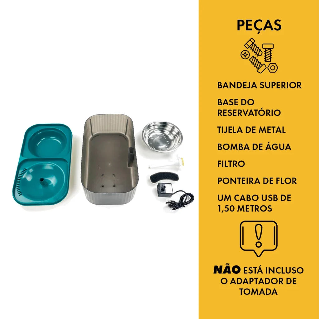 Fonte Bebedouro Elevada Automática Inox 3L para Cães e Gatos – Hydropet™ | Hidratação Saudável e Conforto Diário - Imagem 3