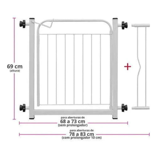Portão Pet Portátil 69cm em Aço Antiferrugem – Duty™ | Segurança Prática para Pets e Crianças - Imagem 3