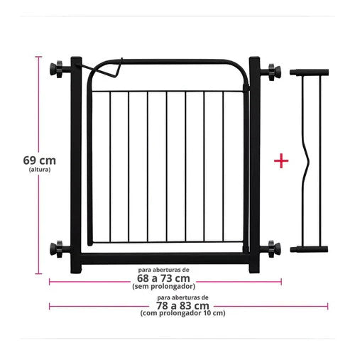 Portão Pet Portátil 69cm em Aço Antiferrugem – Duty™ | Segurança Prática para Pets e Crianças - Imagem 5
