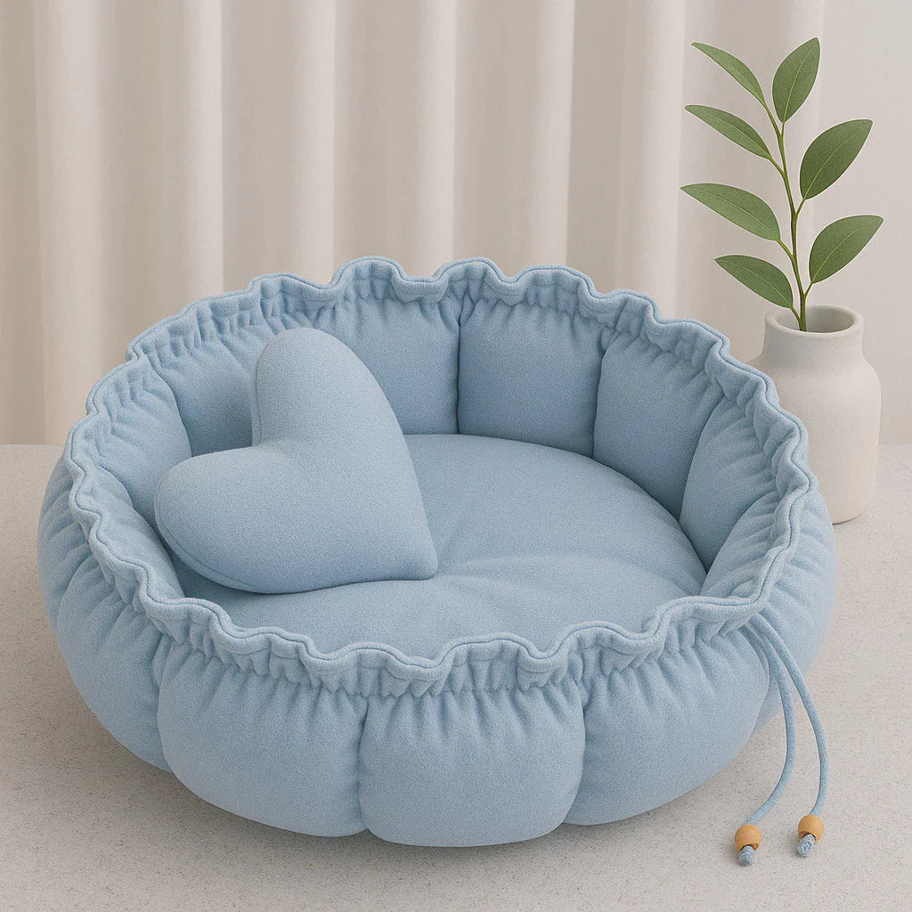 Caminha Pet Redonda Ajustável com Almofada de Coração – Lupzy™ Londres | Aconchego que Abraça - Imagem 5