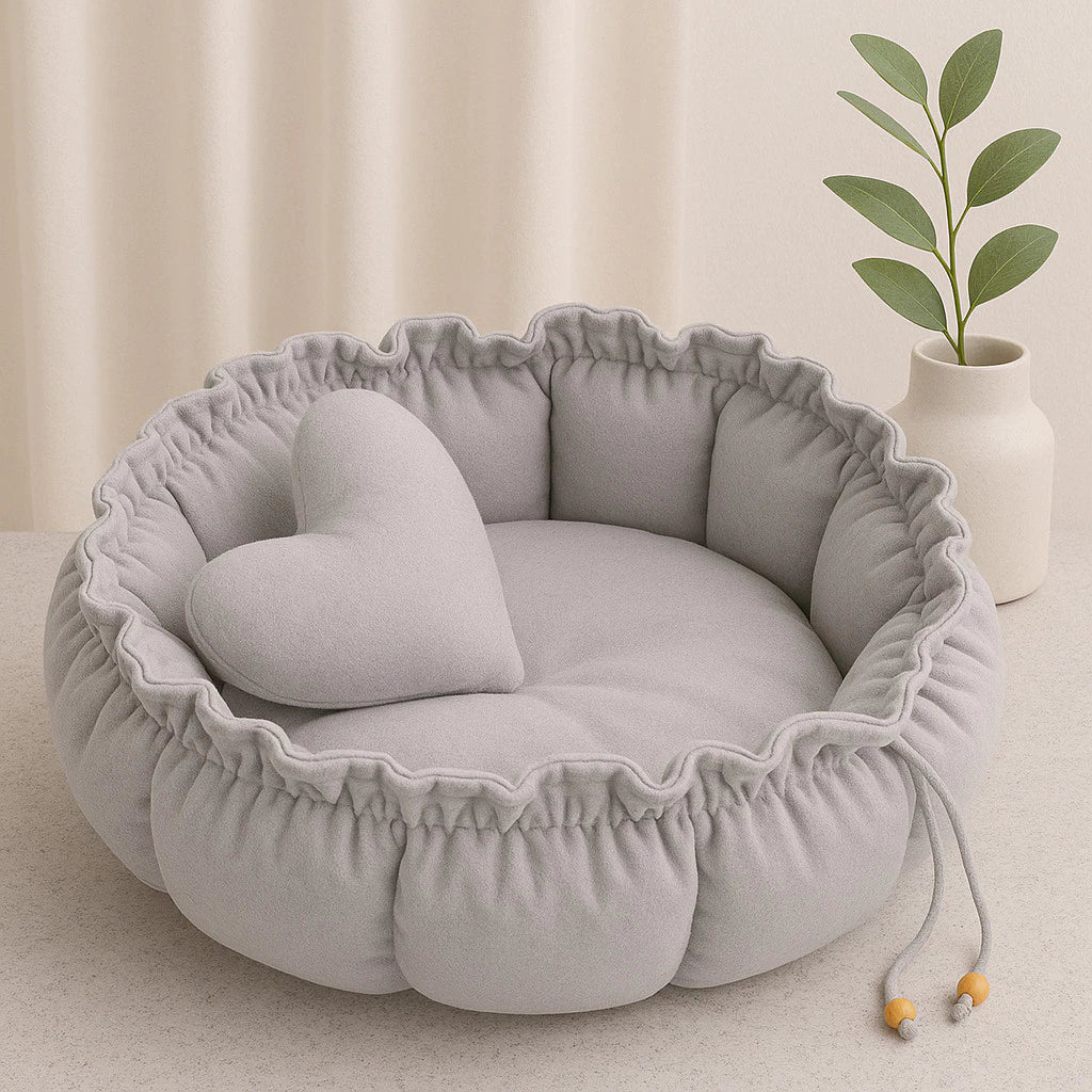 Caminha Pet Redonda Ajustável com Almofada de Coração – Lupzy™ Londres | Aconchego que Abraça - Imagem 8